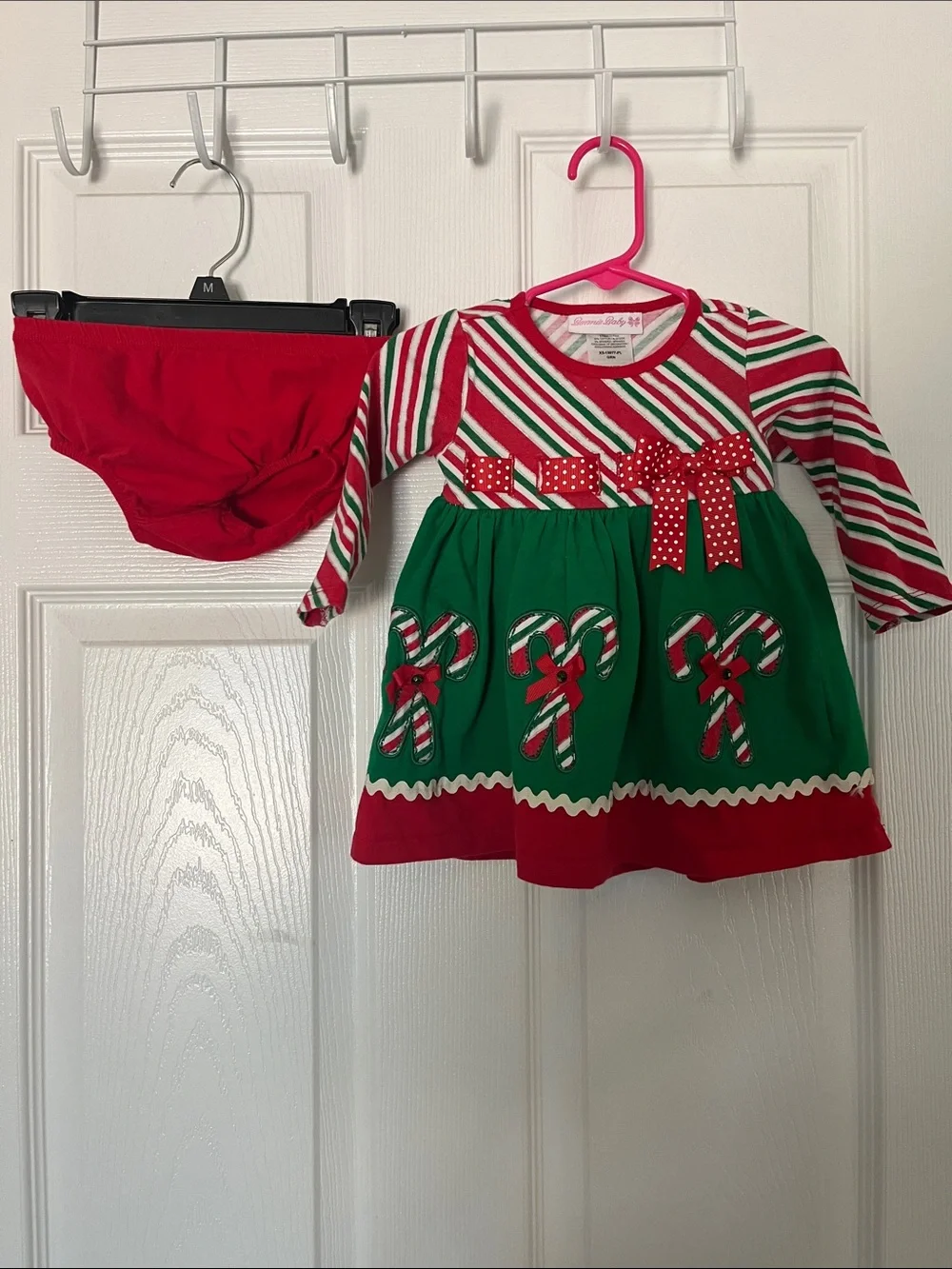 Bonnie Baby Red, Green & White Striped Holiday Top